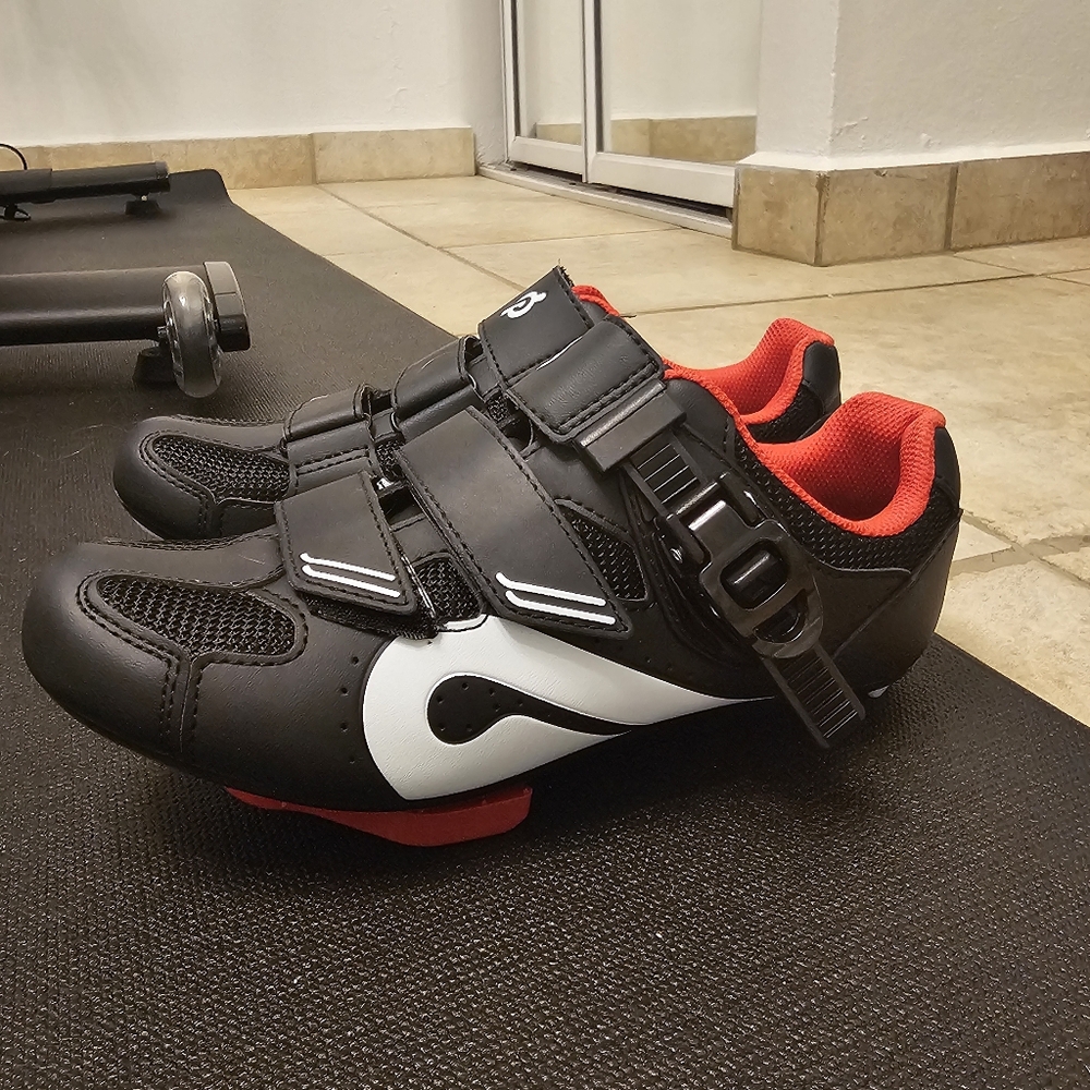 Black and Red Cycling Shoes Peloton